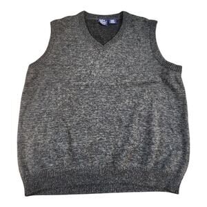 John Blair Mens sweater vest sz XL tall Gray wool blend v-neck